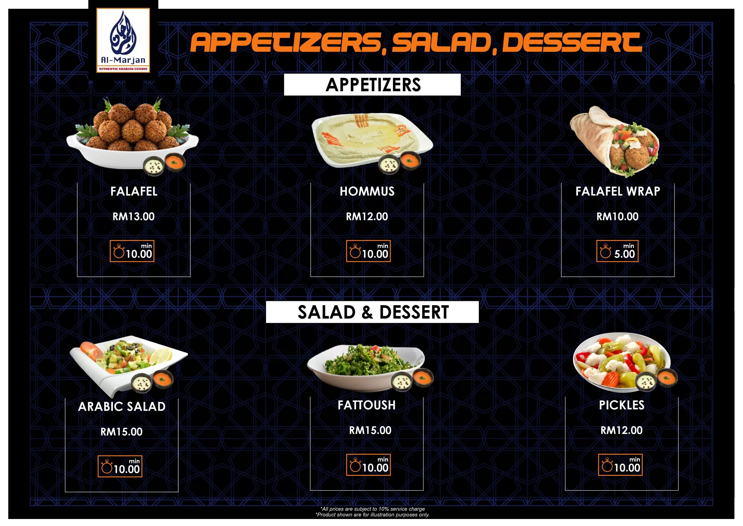 menu salad